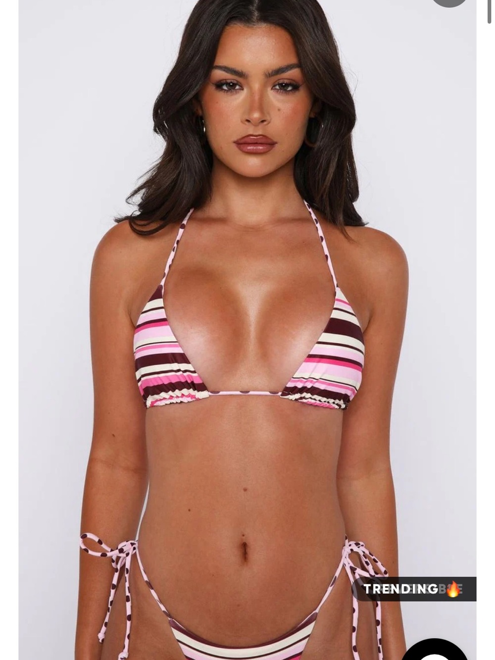 NWT White Fox Coolum Reversible Bikini Top Strawberry Cream - XL